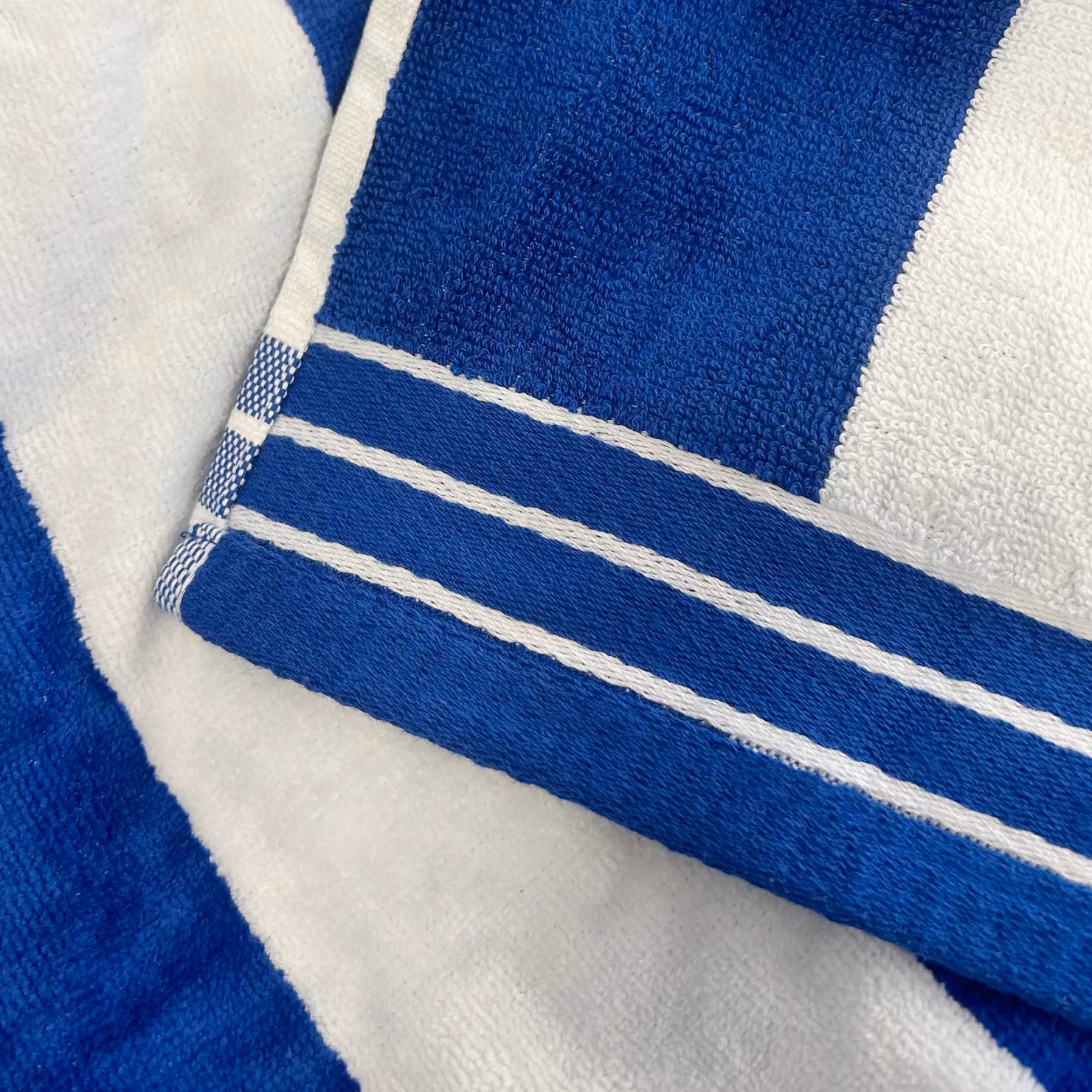 Allure Bath Fashions Jumbo Cabana Stripe Beach Towel in Blue 100% Cotton Terrycloth – 3