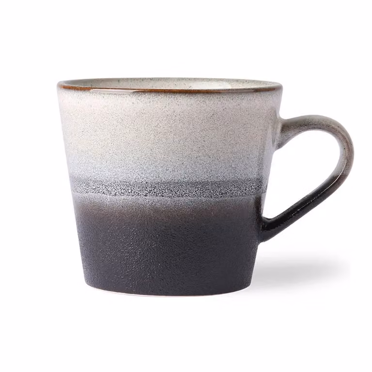 HKLIVING 70s Rock Ceramic Cappuccino Mug, Grey
