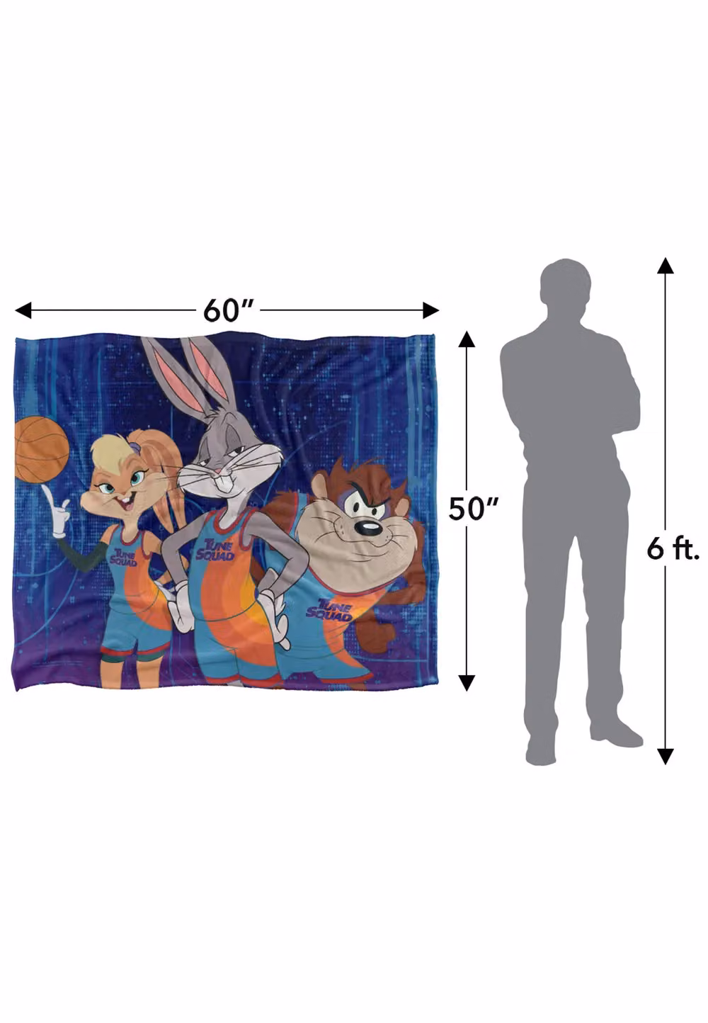 Warner Brothers Space Jam 2 Silky Touch Super Soft Throw Blanket, White and Multicolour, W: 152 cm, D: 127 cm – 2