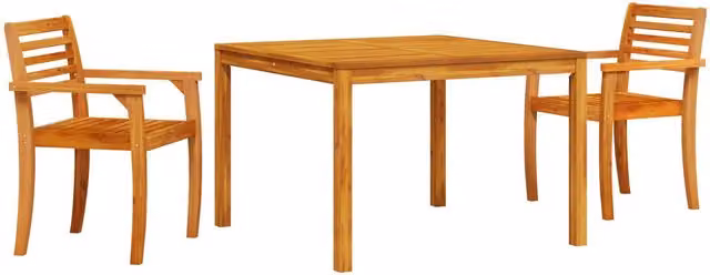 Berkfield Home 3-Piece Rustic Garden Dining Set in Brown Oiled Acacia Wood – 1