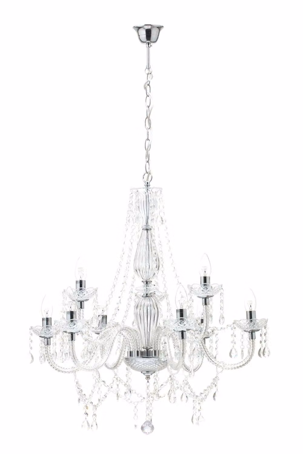 BHS Lighting Charlotte Crystal Chandelier in Chrome and Silver – 2