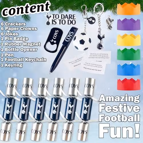 Get Trend Tottenham Hotspur Football Christmas Crackers, Pack of 6, Multicolour – 5