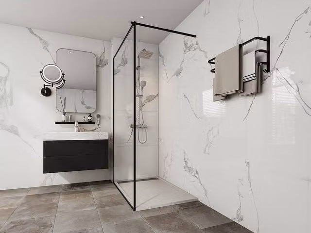 Vente-unique Resin Rectangular Shower Tray in White, W/D: 120 x 80 cm – 1