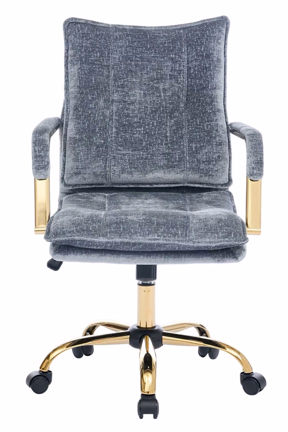 Living and Home Modern Blue Chenille Upholstered Task Chair with 360 Degree Swivel and Armrests – 2