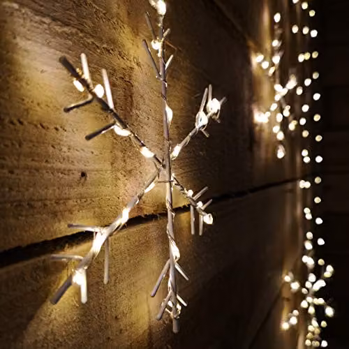 Premier Warm White LED Snowflake Christmas Curtain Lights, W/H: 120 x 120 cm – 2