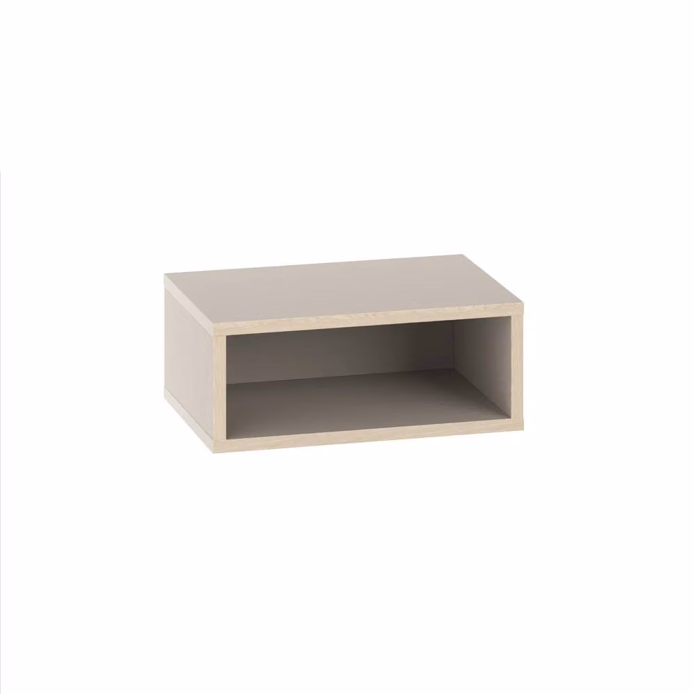 Decortie Brik Modern Floating LED Bedside Table in Light Sand Oak, W: 45 cm – 3