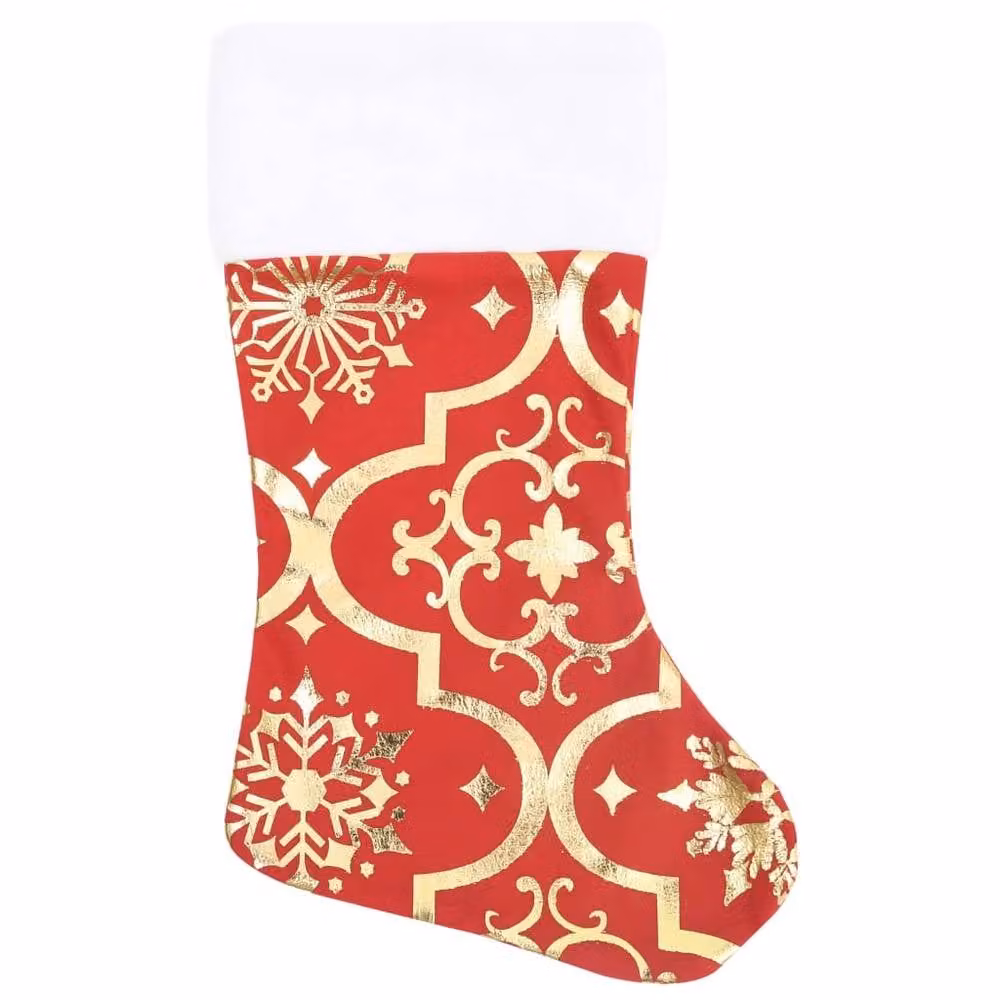 Berkfield Home Luxury Christmas Tree Skirt with Sock in Red, 150 cm – 4
