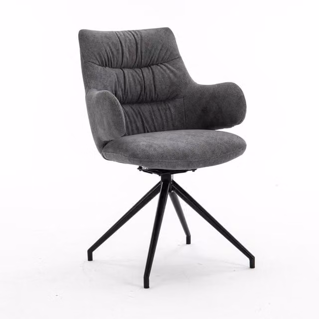 More4Homes Set of 8 Eva Modern Grey Velvet Dining Chairs with Armrests