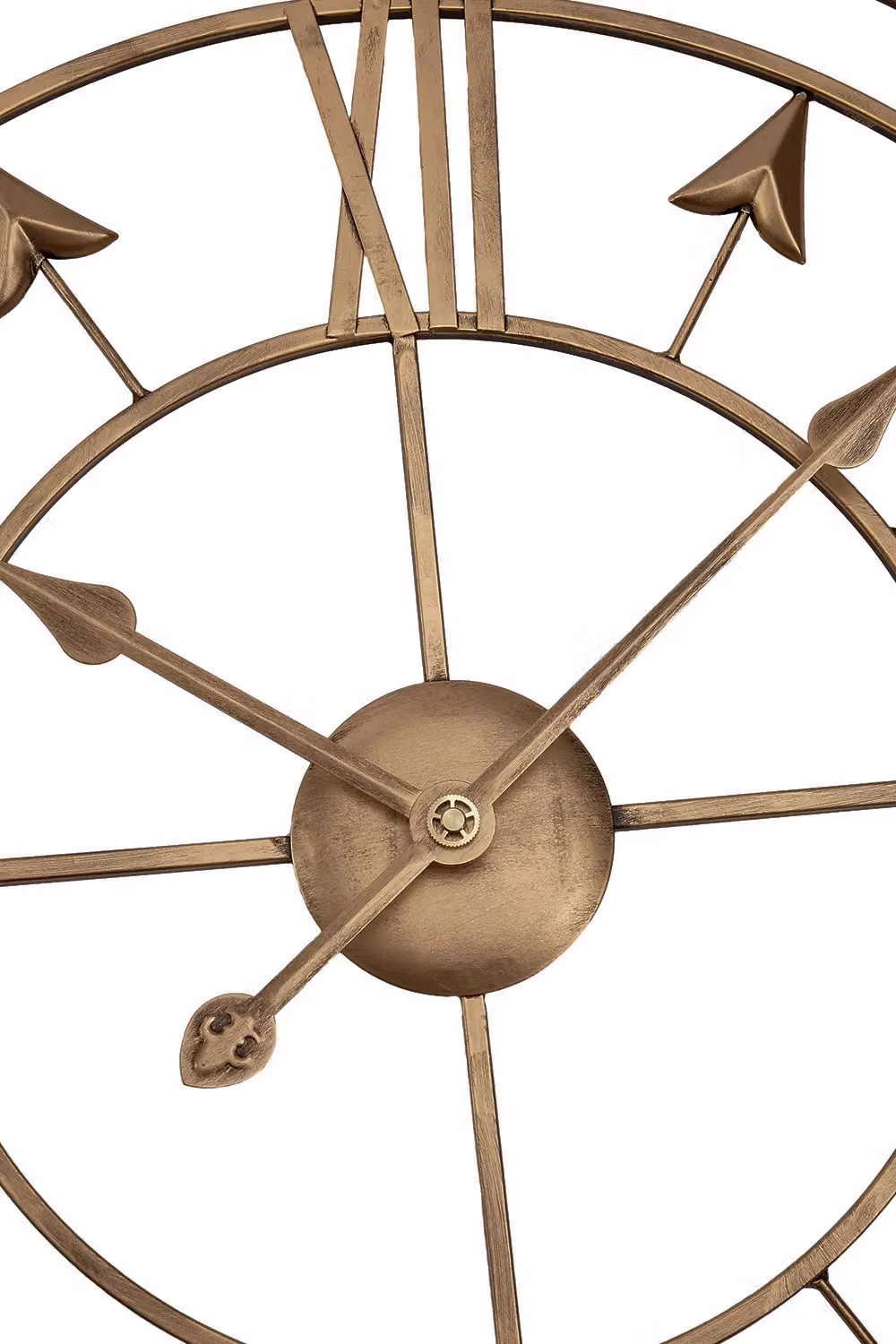 Living and Home Elegant Gold Metal Roman Numerals Round Wall Clock, Dia: 60 cm – 2