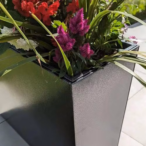 Tulipy Galvanised Steel Long Tall Trough Planter, Silver and Black, W: 25 cm, D: 80 cm, H: 60 cm – 6