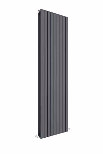 Nuie HLA47D Sloane Modern Home Wall Mount Designer Vertical Double Panel Radiator, Anthracite, H 180 cm x W 52.8 cm x D 7.2 cm – 1