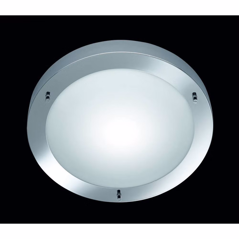 Netlighting Condus Modern Round Bathroom Ceiling Light in Grey and Chrome, IP44 – 2