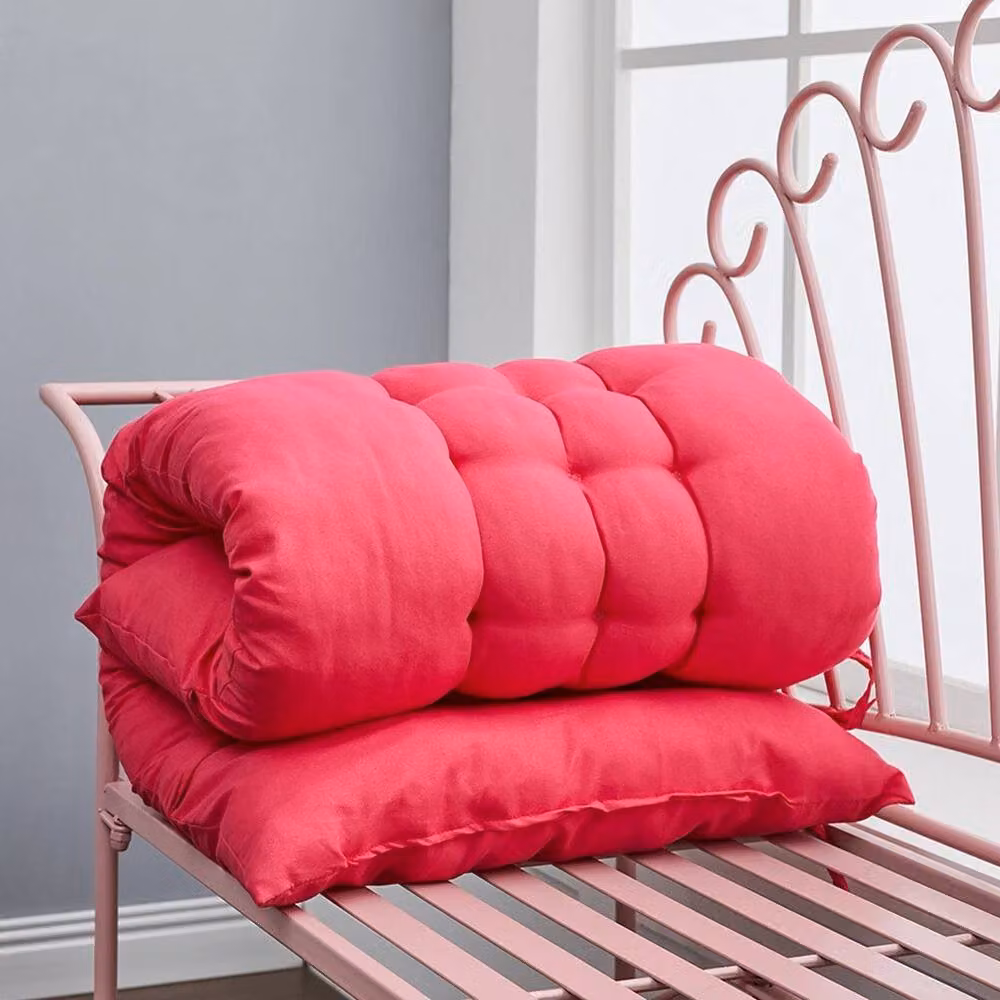 KORVIXA Pink Cotton Outdoor Garden Sun Lounger Seat Pad, W: 150 cm, D: 125 cm – 4