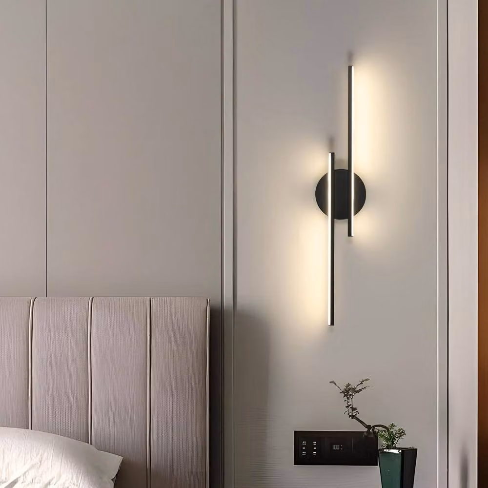 Goeco Modern LED Indoor Wall Lamp, 24 W Up and Down Light in Black – 2