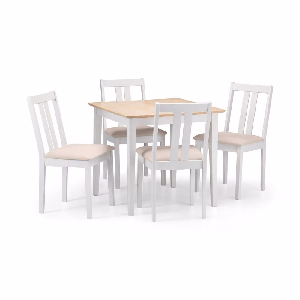 Cheshire Rufford Extendable Rectangular Dining Table in White and Natural Wood, Width: 120 cm – 2