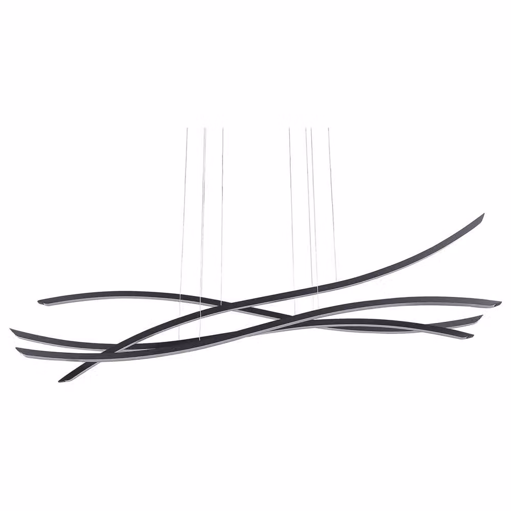 Wyld and Coco Wavy Black Aluminium LED Suspended Pendant Lamp with Warm White Light – 2