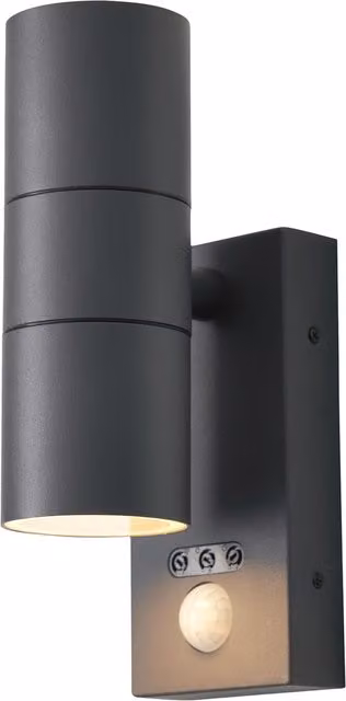 Litecraft Kenn Outdoor Up and Down Wall Light with Motion Sensor in Anthracite