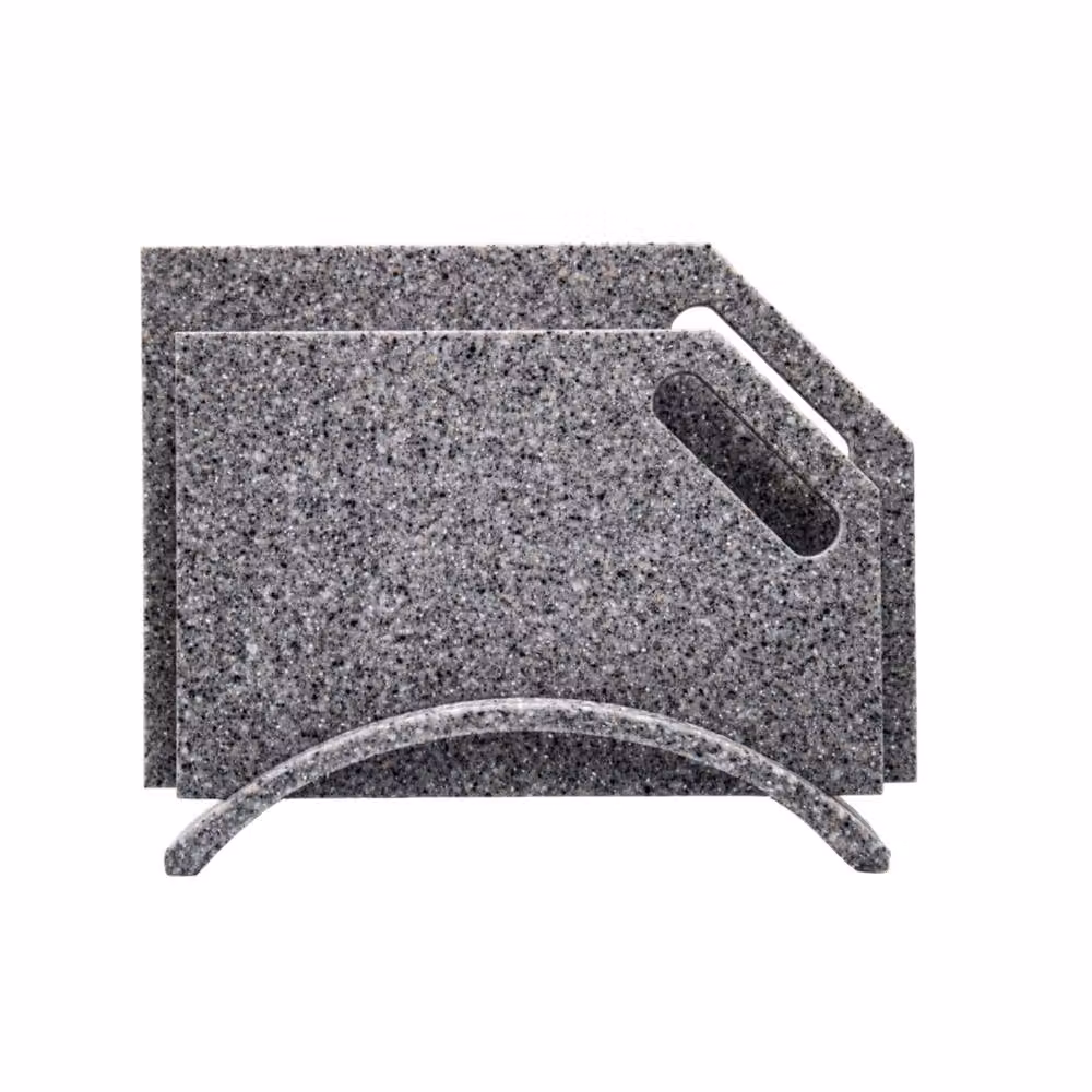 Velcorian Granite and Plastic Rectangular Chopping Board Set in Dark Grey – 2