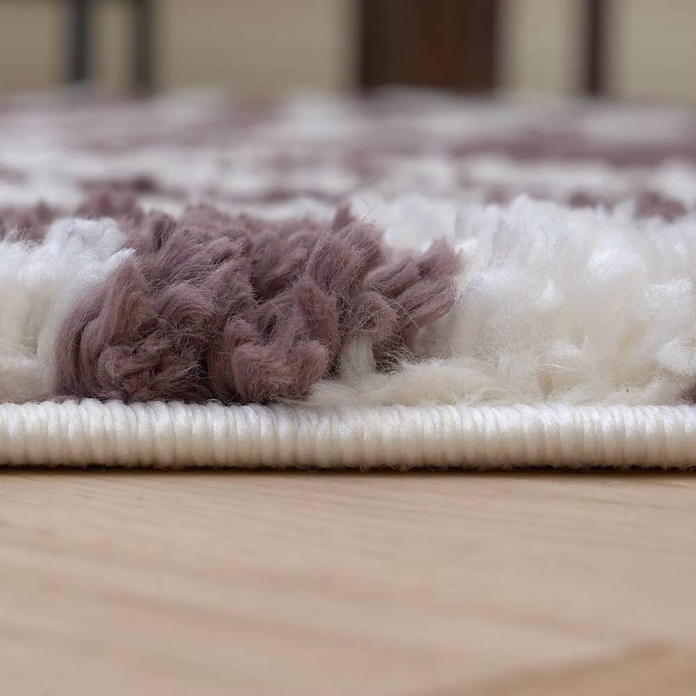 THE RUGS Moodi Rainbow Design Shaggy Soft High Pile Living Room Rug Runner in Purple and Multicolour, W: 80 cm, L: 150 cm – 5