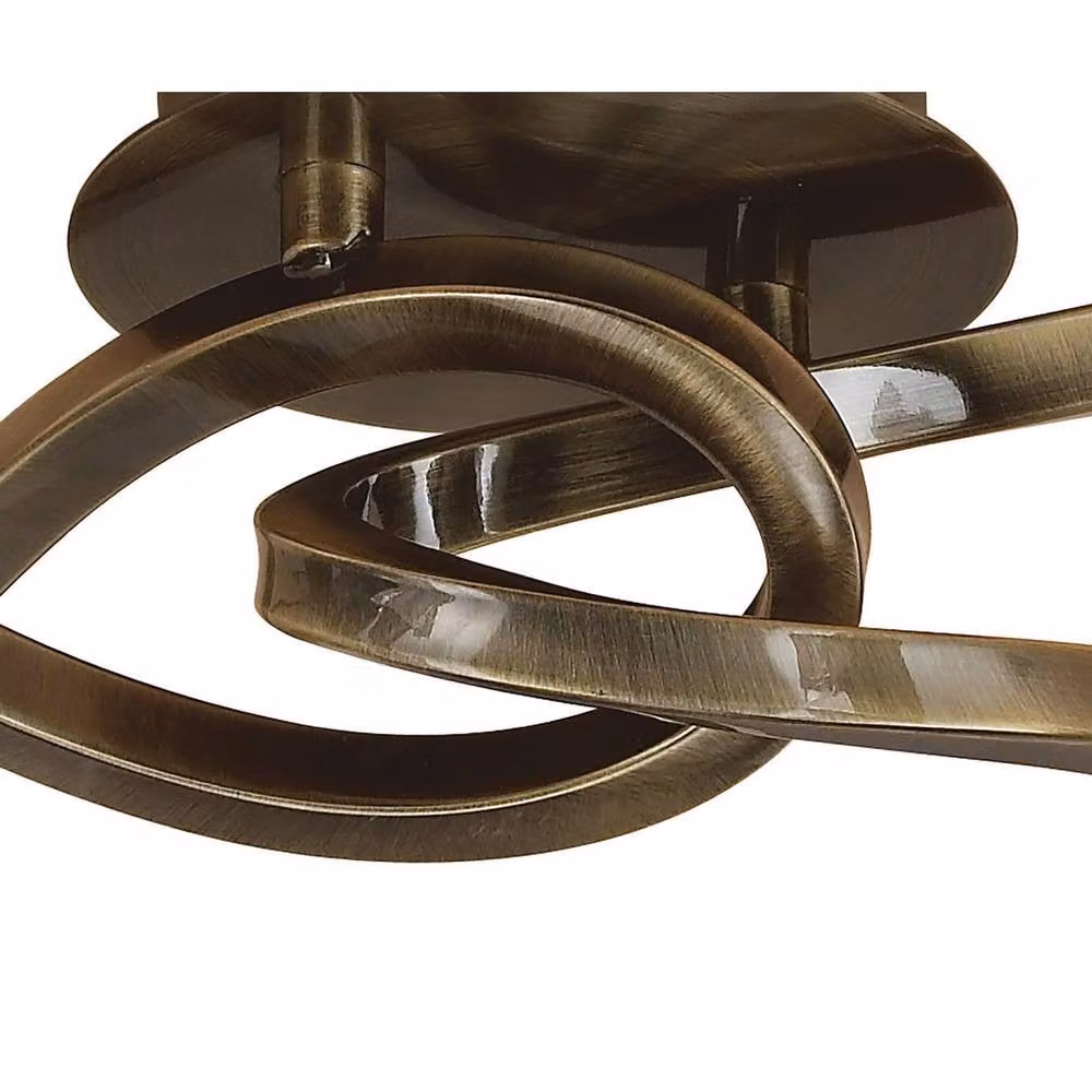 Netlighting Alaska 4 Light Ceiling Lamp in Antique Brass and Gold with Transparent Glass Shades – 3