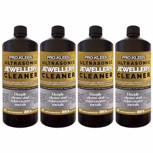 ProKleen Ultrasonic Jewellery Cleaner Concentrated Solution, 4 x 1L, Transparent – 1