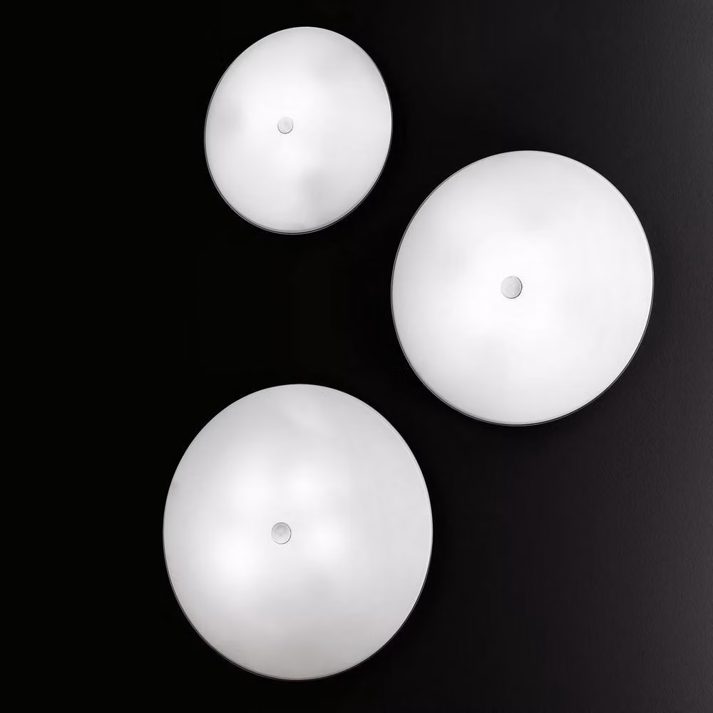 Netlighting Centro Glass Simple Flush Ceiling Light in Chrome and Grey with 2x E14 Sockets – 2