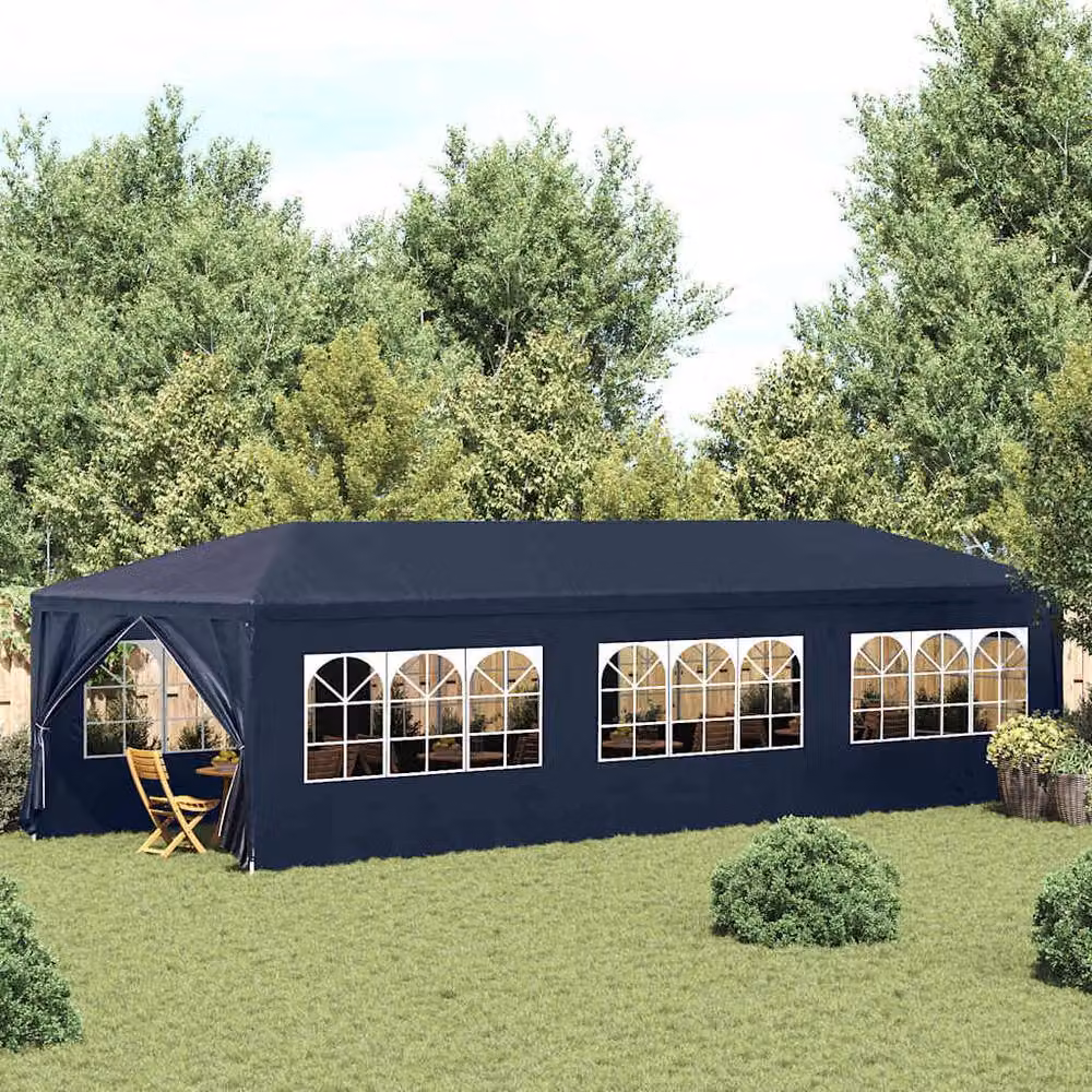 Berkfield Home Party Tent in Blue, W: 9 m, D: 3 m, H: 2.55 m – 2