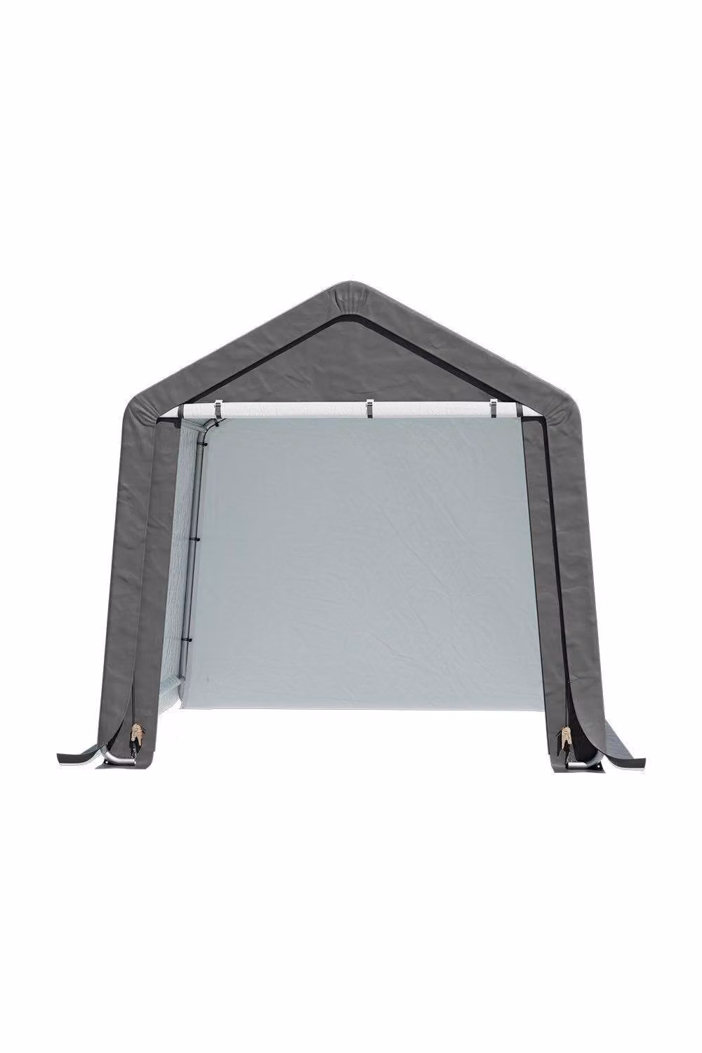 Garden Sanctuary Grey Galvanised Steel Garden Storage Shed with Sliding Roll-up Door, W: 243.84 cm, D: 243.84 cm, H: 230.0 cm – 2
