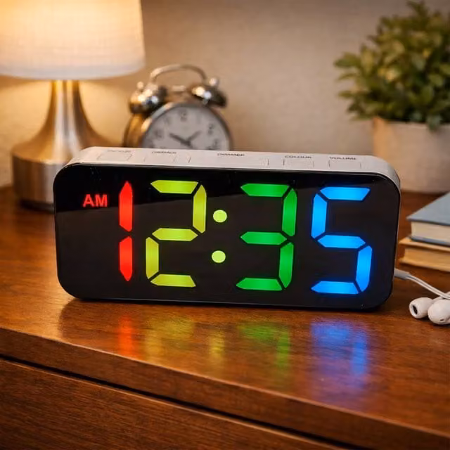 Dragodirect Digital LED Alarm Clock with Snooze Function in White – 1