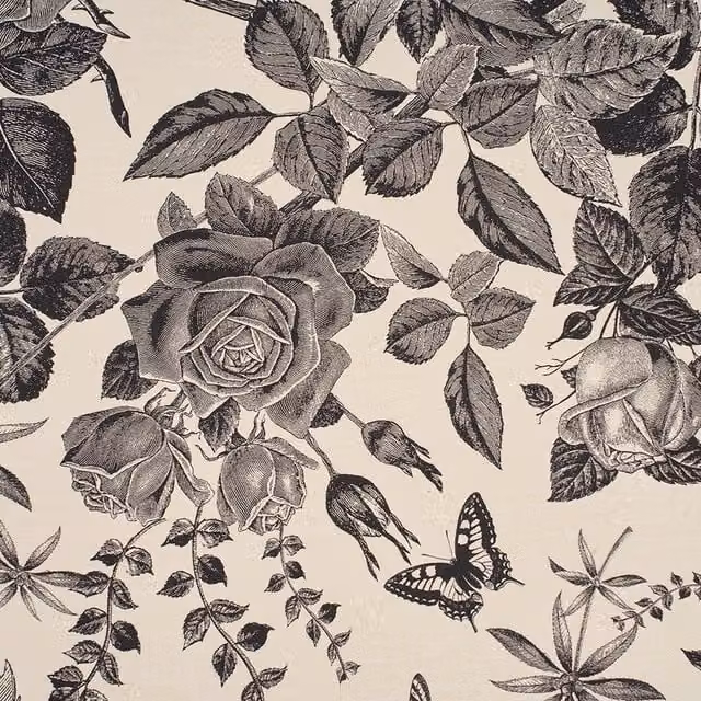 Livingandhome Self-Adhesive Floral Wallpaper in Black and Beige