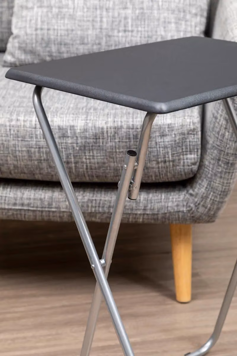 Orsina Folding Snack and Laptop Table by Maison by Premier in Black and Silver, W/D/H: 66 x 48 x 50 cm – 3