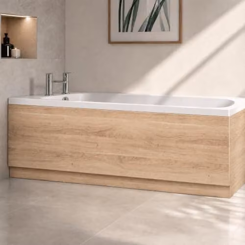 Balterley Wooden Front Bath Panel with Plinth in Bleached Oak, 1700mm Width – 3