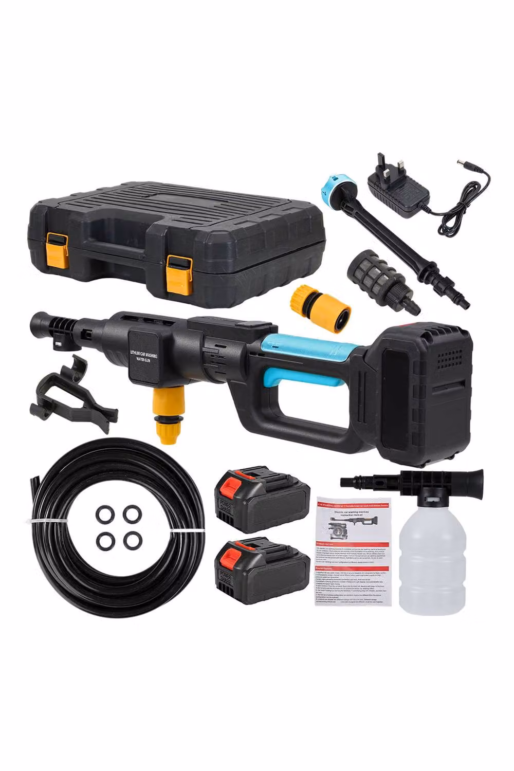 Living and Home 21V Cordless Handheld Pressure Washer Cleaner with 2 Batteries in Black – 2