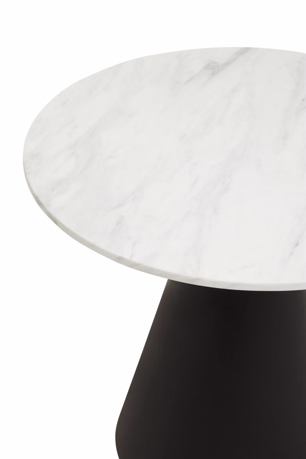 Orsina Azalea Round White Marble Top Dining Table in Black – 3