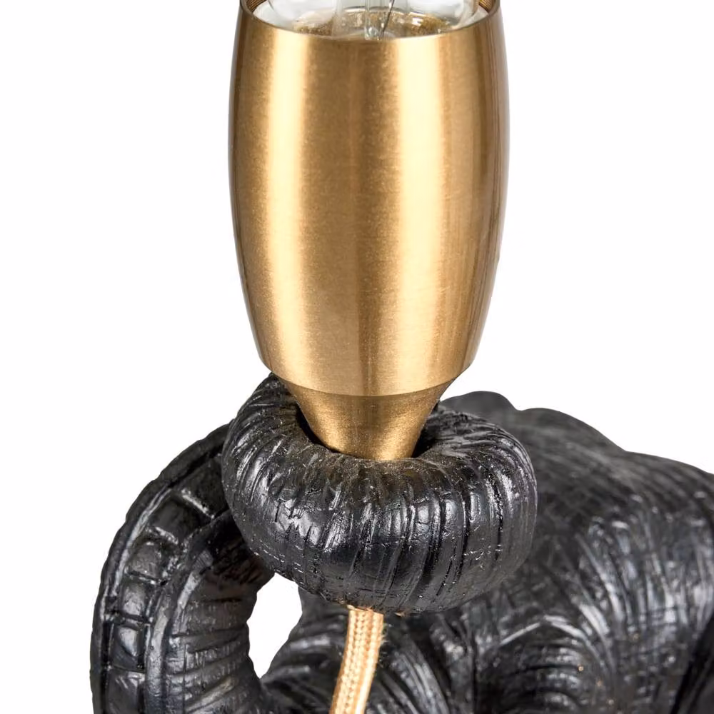 Wyld and Coco Black Elephant Polyresin Table Lamp – 3