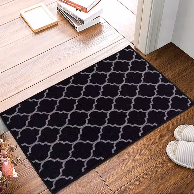 Smart Living Nonslip Trellis Gel Back Mat, Striped, Black and Grey, W: 80 cm, L: 300 cm