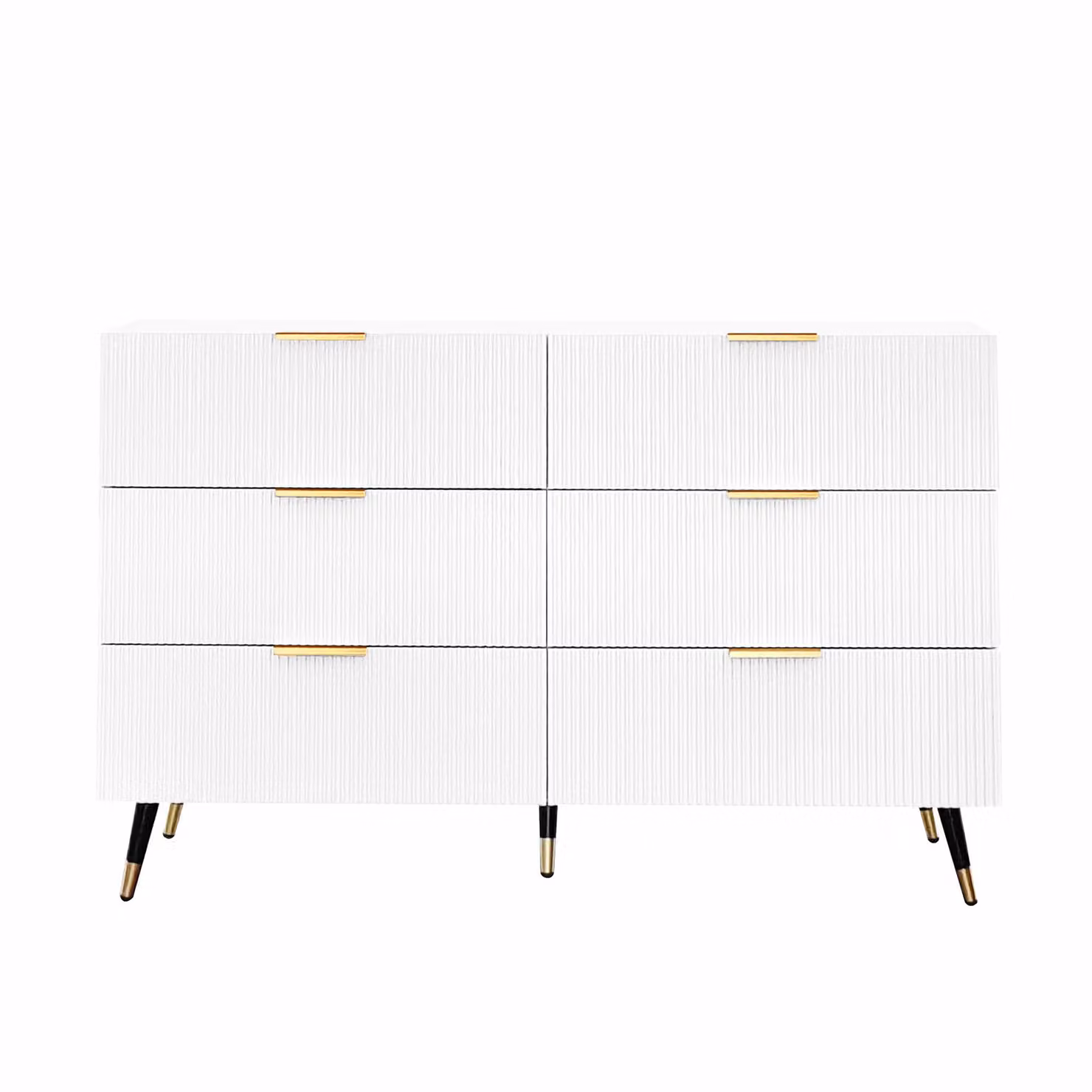 Aosom UK Modern White and Gold Sideboard with Chest of Drawers, W: 120 cm, D: 40 cm, H: 77 cm – 2