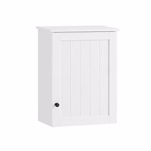 SoBuy Wall-Mounted Bathroom and Kitchen Storage Cabinet with Hinged Doors and Internal Shelves, White, W: 40 cm, H: 52 cm, D: 23 cm – 1