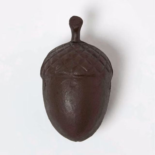 Homescapes Brown Hollow Acorn Cast Iron Key Keeper