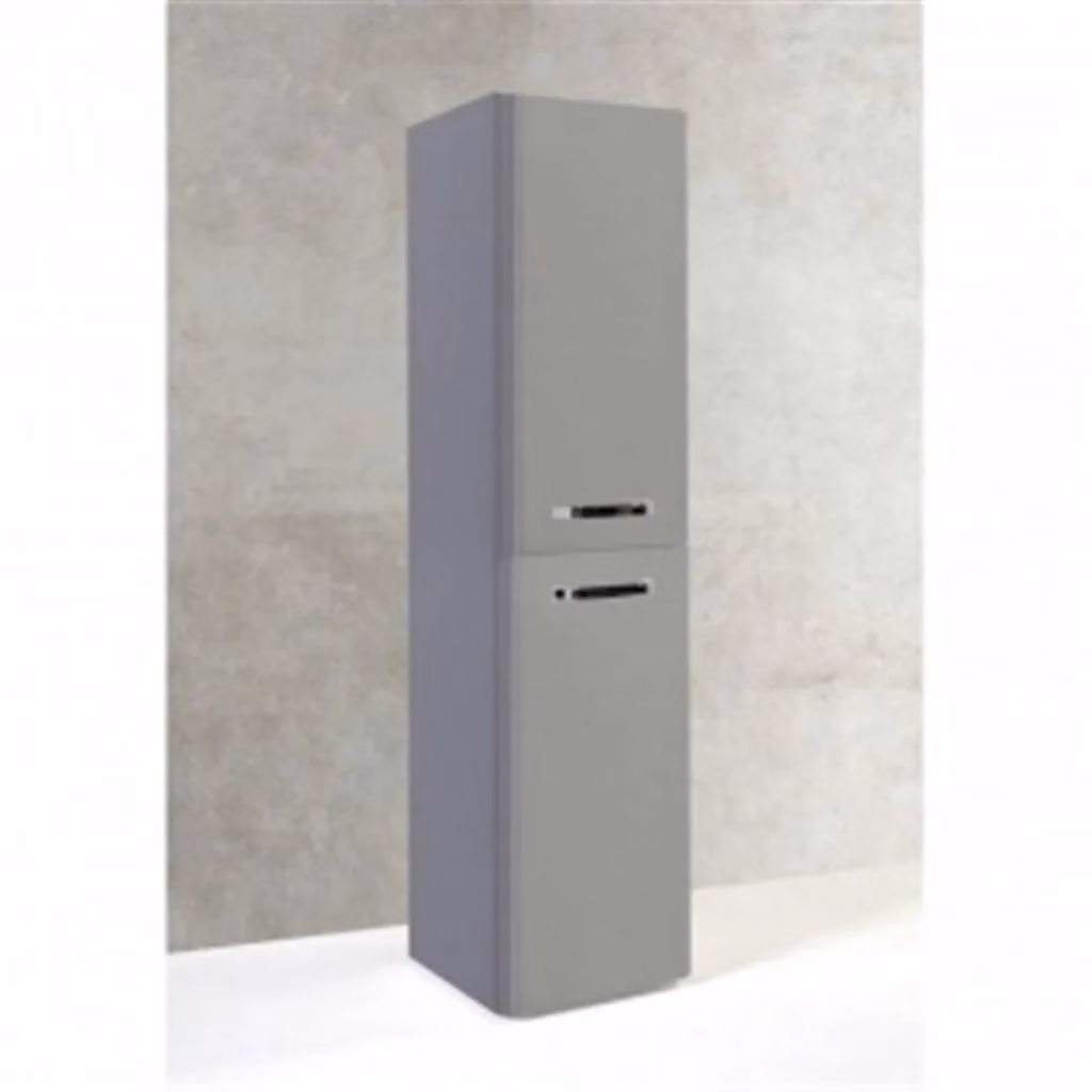 Clifton Basalt Grey Wall Mounted Tall Bathroom Storage Unit with Soft Close Hinged Doors W: 35 cm, H: 140 cm, D: 33 cm – 2