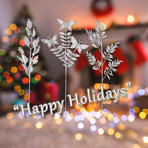 VFM e-Store Silver Glitter Foliage Pick Christmas Ornament H 74 cm x W 24 cm x D 0.5 cm – 3
