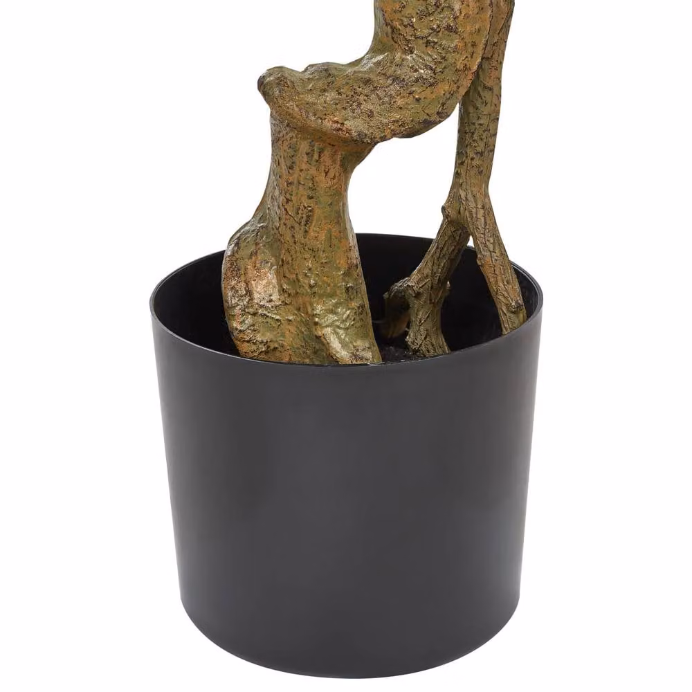 Wyld and Coco Artificial Potted Ruscus Tree, Green with Concrete Base, Height: 166 cm – 4