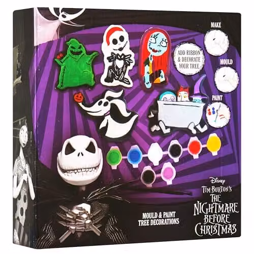Disney Paint Your Own Christmas Bauble Decorations Set in Purple and Multicolour