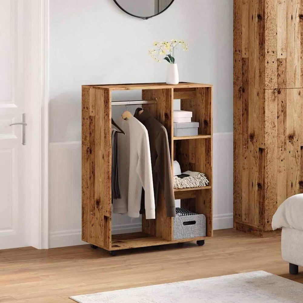 Berkfield Home Old Wood Wardrobe in Brown, W/D/H: 80 x 40 x 110 cm – 3