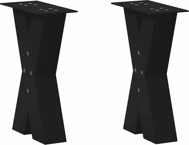 Berkfield Home X-Shaped Coffee Table Legs, 2 Piece Set, Black Steel, W: 28 cm, H: 42-43 cm – 1