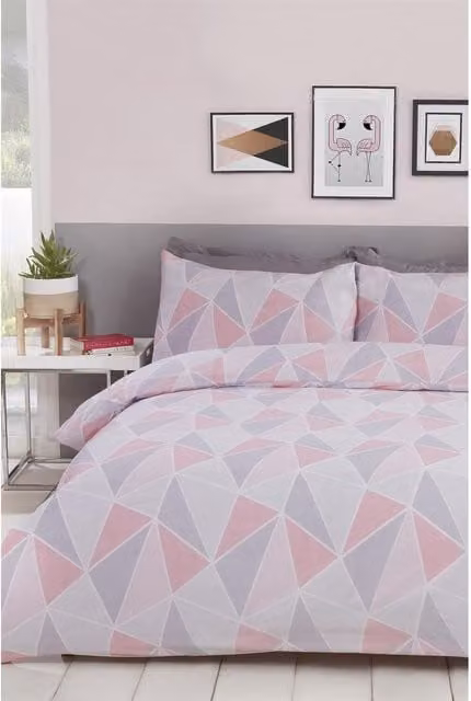 Rapport Leo Graphic Duvet Cover Set, Pink, 180 x 200 cm