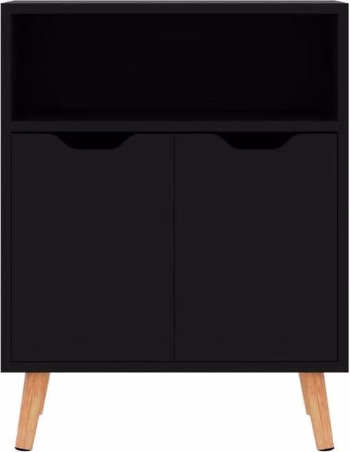 Berkfield Home High Gloss Black Sideboard in Engineered Wood W/D/H: 60 x 30 x 72 cm – 1