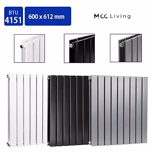 MCC Direct Anthracite Designer Flat Panel Central Heating Radiator, W/H: 61.2 x 61.2 cm – 2