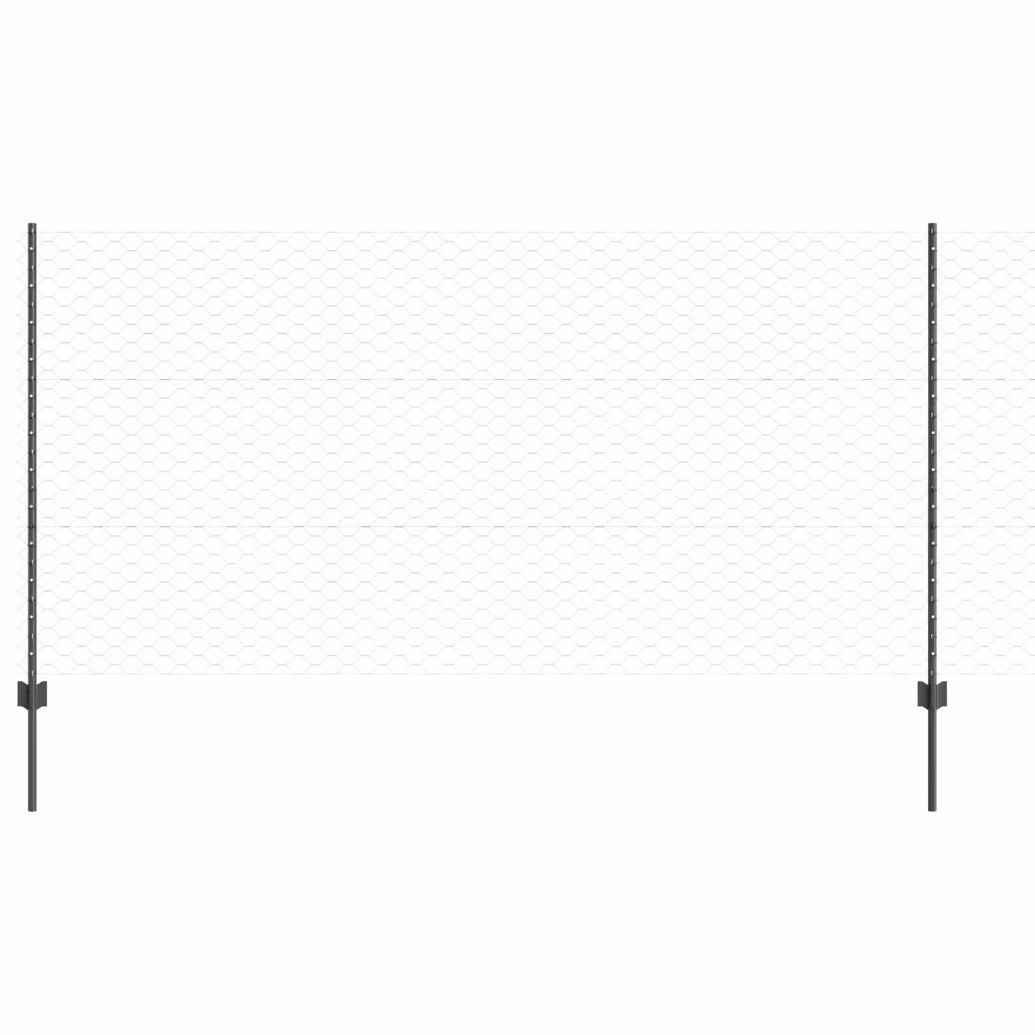 Berkfield Home Grey Steel U-Channel Mesh Fence Posts, 10 Pack, Height: 120 cm – 2