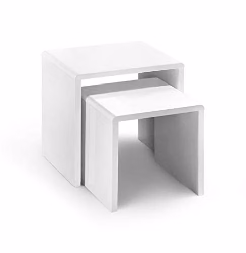 Julian Bowen Manhattan White High Gloss Nest of 2 Tables – 1
